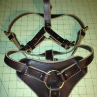 Latigo Leather Harness with Handle and Chest Plate