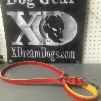 4'x3/4" Red Leather Lead Elkskin Lined Handle