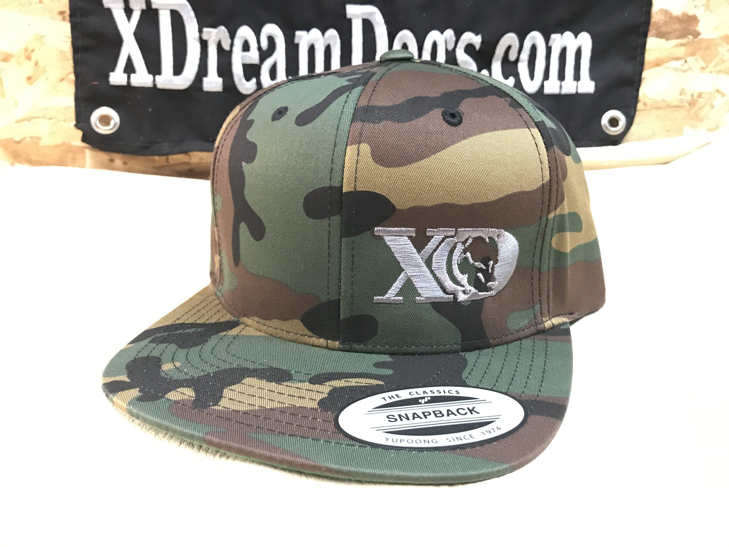 XD Flatbill Snapback Camo and Grey