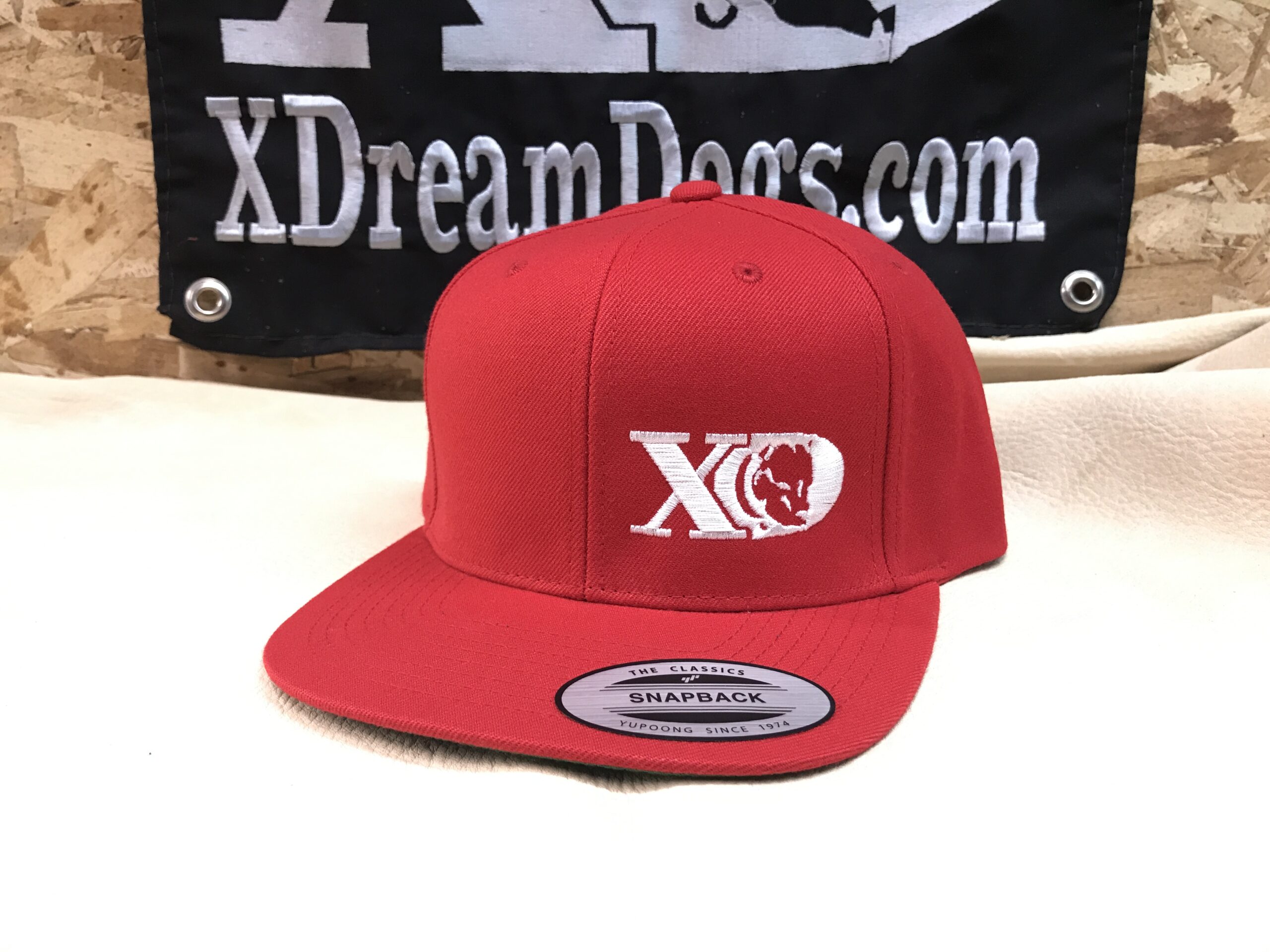 XD Flatbill Snapback Red and White