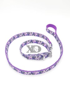 1 Collar Lead Set- Purple Camo Outer, Purple Inner