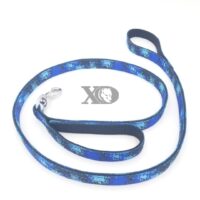 Nylon Lead with Traffic Handle- Digital Camo Blue Outer, Black Inner, Black Thread