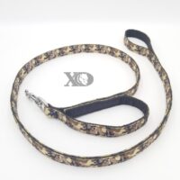 Nylon Lead with Traffic Handle- OP Brown Camo Outer, Brown Inner, Black Thread