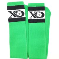 XD Retro Hot Green Black Striped Socks