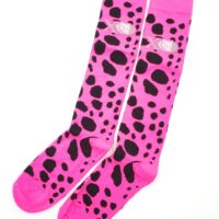 XD Hot Pink Leopard Logo Socks