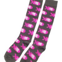 XD Hot Pink Logo Black Socks