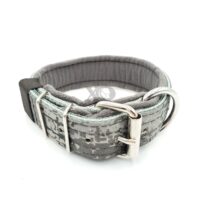1.5" Fleece-Lined Collar, Digital Camo Dark Outer, Grey Inner, Grey Fleece, Black Stitch, Neck Size 15-20"