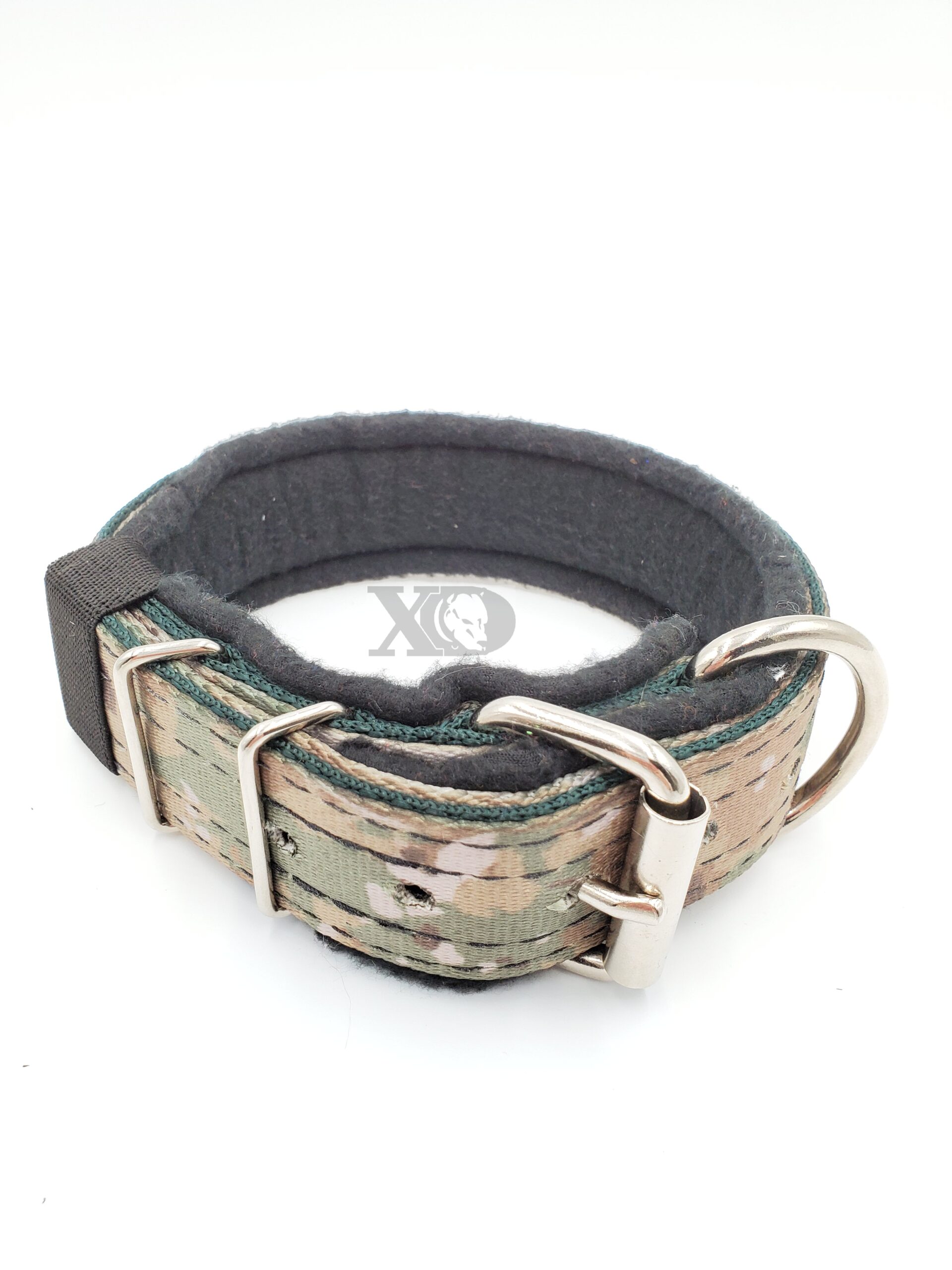 1.5" Fleece-Lined Collar, Camouflage Outer, Black Inner, Black Fleece, Black Stitch, Neck Size 15-20"