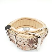 2" Fleece-Lined Collar, Digital Camo Desert Outer, Tan Inner, Tan Fleece, Black Stitch, Neck Size 15-20"