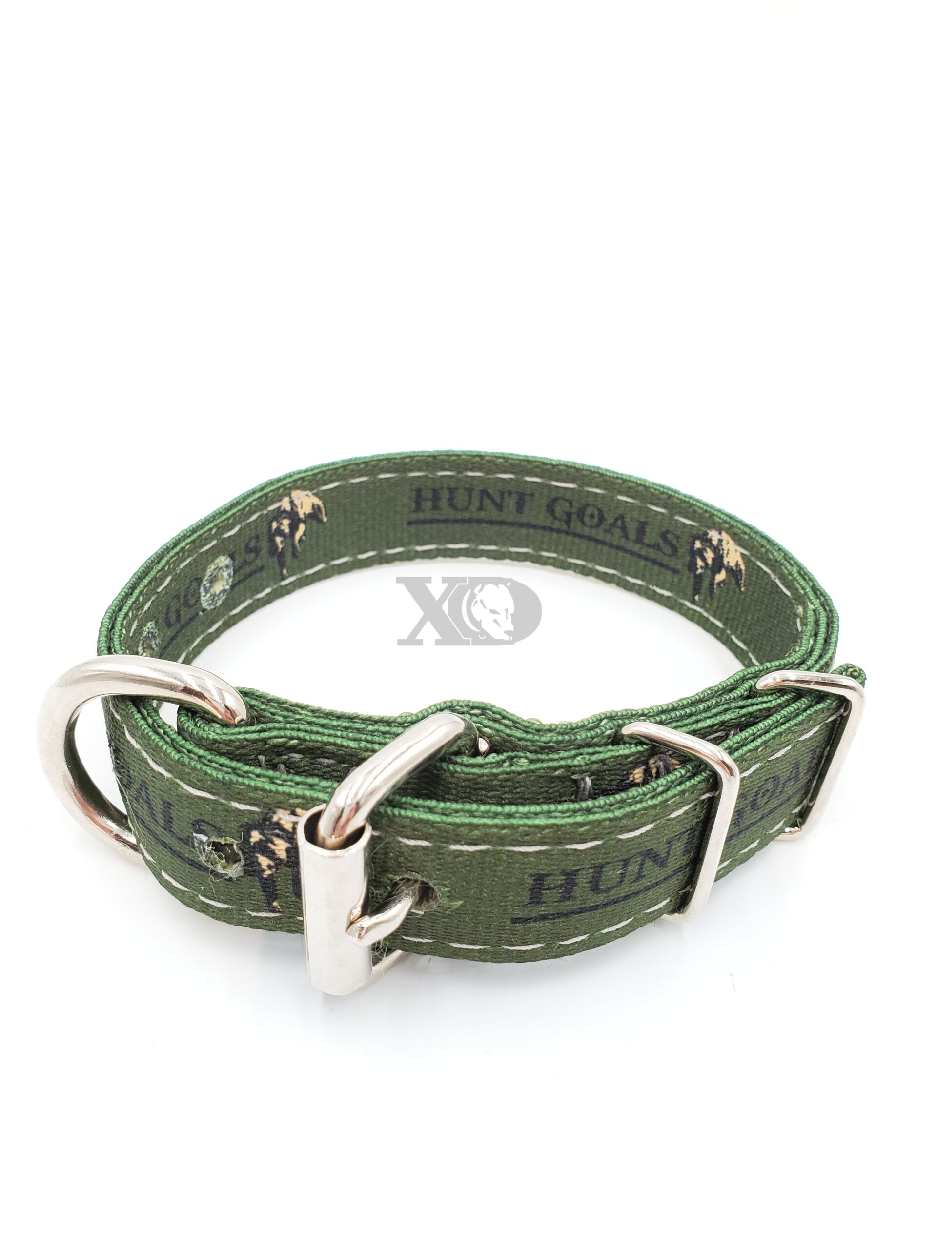 1" Wide Hunt Goals Collar, Grey Stitch, Neck Size 10-14"