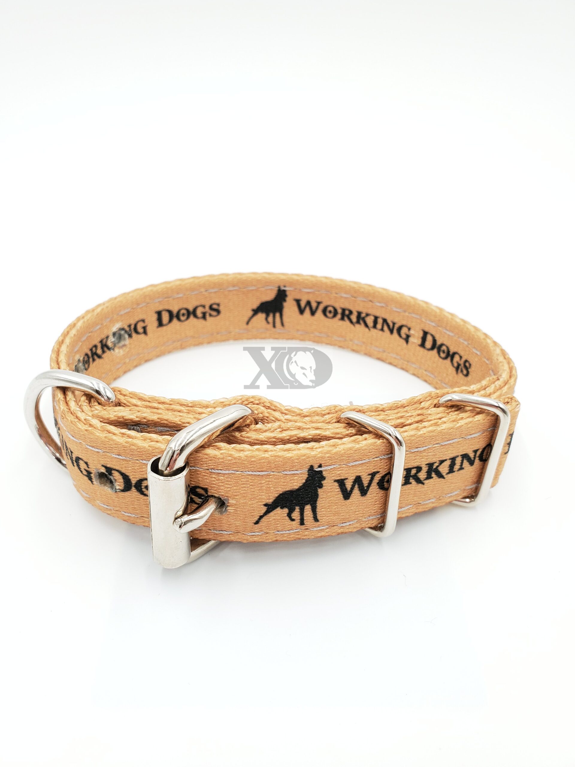 1" Wide Working Dogs Shepherd Collar, Grey Stitch, Neck Size 10-14
