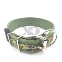 2" Nylon Collar, Olive Outer and Inner, Digital Camo Jungle Stripe, Black Stitch, Neck Size 19-23"