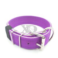 2" Nylon Collar, Purple Outer, Grey Inner, Black Stitch, Neck Size 19-23"
