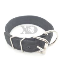 2" Nylon Collar, Black Outer and Inner, Black Stitch, Neck Size 19-23"