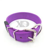 2" Nylon Collar, Purple Outer and Inner, Black Stitch, Neck Size 19-23"