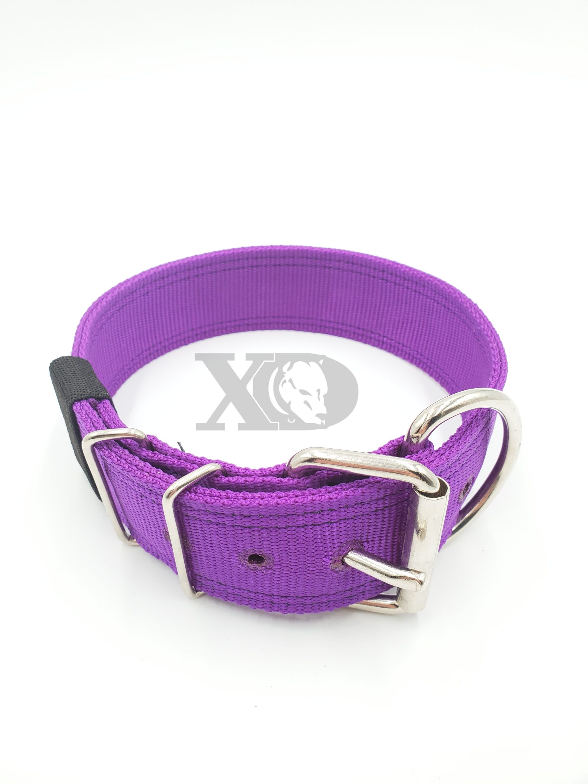 2" Nylon Collar, Purple Outer and Inner, Black Stitch, Neck Size 19-23"