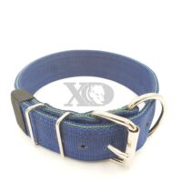 2" Nylon Collar, Navy Outer, Forest Green Inner, Black Stitch, Neck Size 20-24"