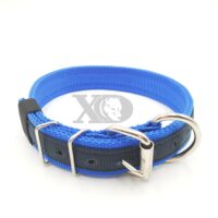 1.5" Nylon Collar- Royal Blue Outer and Inner, Black Stripe, Black Stitch, Neck Size 19-24"