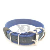 1.5" Nylon Collar- Navy Outer, Navy Inner, Black Stripe, Black Stitch, Neck Size 20-25"