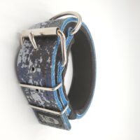 2" Nylon Collar, Neoprene-Lined, Digital Camo Blue Outer, Pacific Blue Inner, Black Stitch, Neck Size 16-21"