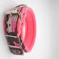 1.5" Fleece-Lined Collar, OP Camo Pink Outer, Black Inner, Hot Pink Fleece, Black Stitch, Neck Size 16-21"