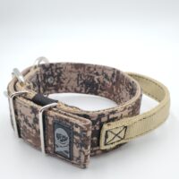 2" Nylon Collar, Digital Camo Brown Outer, Tan Inner & Handle, Black Stitch, Neck Size 15-20"