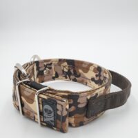 2" Nylon Collar, OP Camo Brown Outer, Brown Inner & Handle, Black Stitch, Neck Size 15-20"