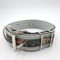 2" Nylon Collar- Grey Outer, Black Inner, Digital Camo Jarhead Stripe, Black Stitch, Neck Size 19-24"