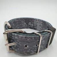 2" Nylon Collar- Digital Camo Dark Outer, Black Inner, Black Stitch, Neck Size 14-19"