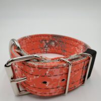 2" Nylon Collar- Digital Camo Red Outer, Grey Inner, Black Stitch, Neck Size 14-19"