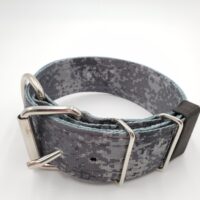 2" Nylon Collar- Digital Camo Dark Outer, Black Inner, Black Stitch, Neck Size 15-20"