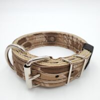 1.5" Nylon Collar- Kryptek Highlander Outer, Tan Inner, Black Stitch, Neck Size 15-20"
