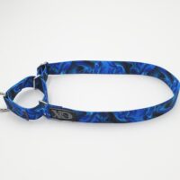1" Wide Nylon Martingale, Liquid Blue, Stainless Steel Hardware, Size Medium