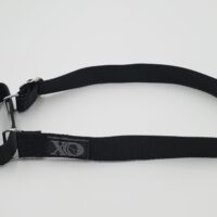 1" Wide Nylon Martingale, Black, Stainless Steel Hardware, Size Medium