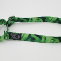 1" Wide Nylon Martingale, Liquid Green, Stainless Steel Hardware, Size Medium