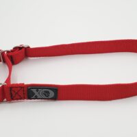 1" Wide Nylon Martingale, Dark Red, Stainless Steel Hardware, Size Medium