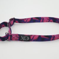1" Wide Nylon Martingale, Liquid Hot Pink, Stainless Steel Hardware, Size Medium
