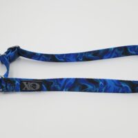 1" Wide Nylon Martingale, Liquid Blue, Stainless Steel Hardware, Size Large
