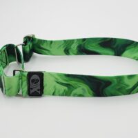 1.5" Wide Nylon Martingale, Liquid Green, Stainless Steel Hardware, Size Medium