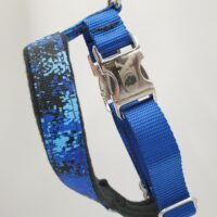 1" Nylon Fleece-Lined Harness, Digital Camo Blue, Black Fleece, Size XXS