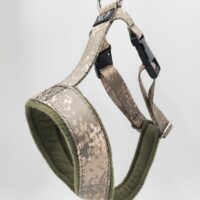 2" Nylon Fleece-Lined Harness, Digital Desert Camo, Olive Green Fleece, Size Small