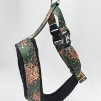 2" Nylon Fleece-Lined Harness, Digital Jarhead Camo with Black Fleece, Black Aluminum Buckles, Size Medium
