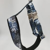 2" Nylon Fleece-Lined Harness, Digital Blue Camo with Black Fleece, Aluminum Buckles, Size Medium