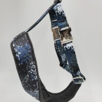 2" Nylon Fleece-Lined Harness, Digital Blue Camo with Charcoal Fleece, Aluminum Buckles, Size Medium