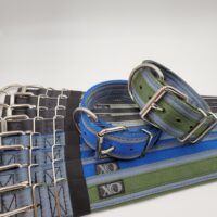 2" Wide Kennel Pack, Seat Belt Outer, Navy, Royal Blue, Olive, Black Stitch, Size 14-19"