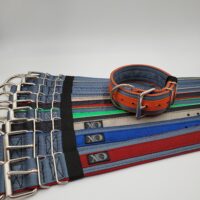 2" Wide Kennel Pack, Seat Belt Outer, Various Colors, Black Stitch, Size 14-19"