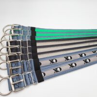 2" Wide Kennel Pack, Seat Belt Outer, Hot Green, Grey, Grey XD, Black Stitch, Size 15-20"