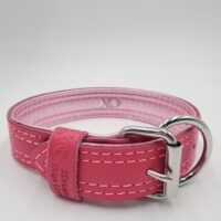 1.5" Latigo Leather Collar Deerskin Lined