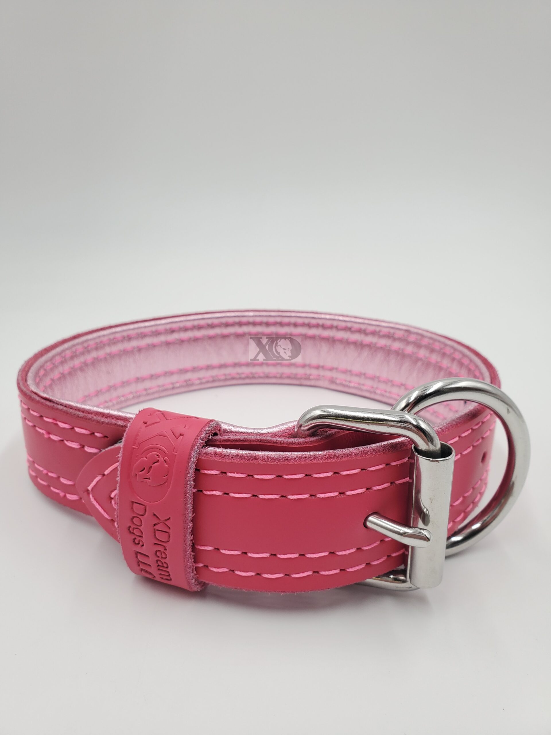 1.5" Latigo Leather Collar Deerskin Lined