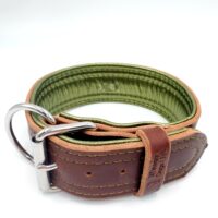2" Latigo Leather Collar Deerskin Lined